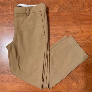 Tan Cropped Straight Leg Trousers